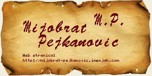 Mijobrat Pejkanović vizit kartica